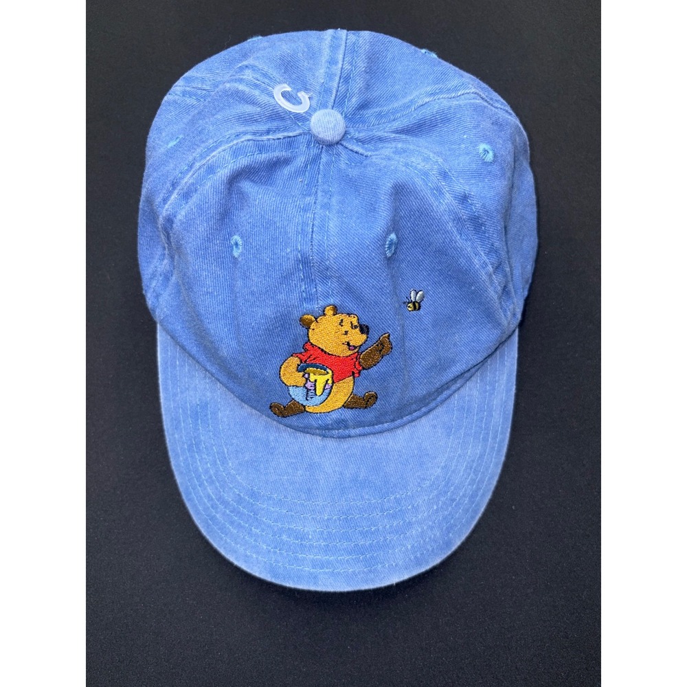 Disney Winnie the Pooh Embroidered Baseball Cap Blue Washed Cotton Hat
